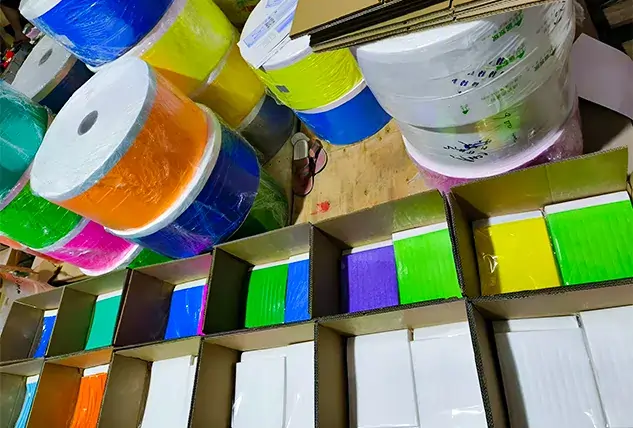 Colorful Packaging Material Rolls and Sheets